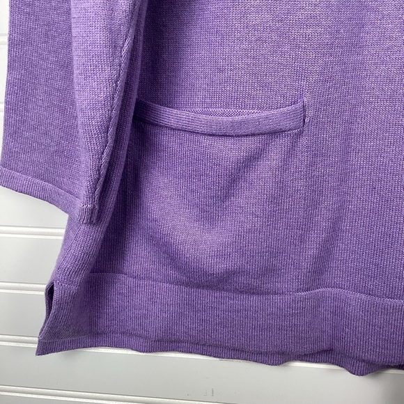 J Jill Boat Neck Long Sleeve Two Pocket Tunic Sweater Size XLP Lavender - Picture 3 of 7
